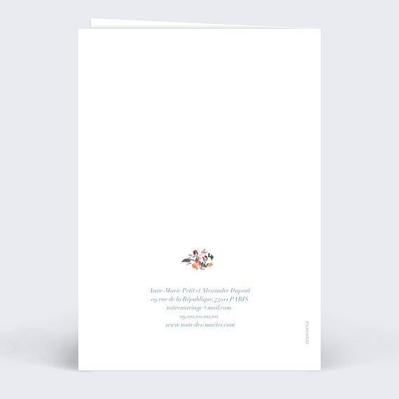 Faire part mariage Illustration Bohème Verso