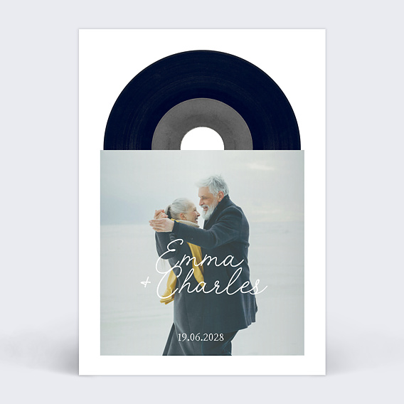 Faire part mariage Vinyle