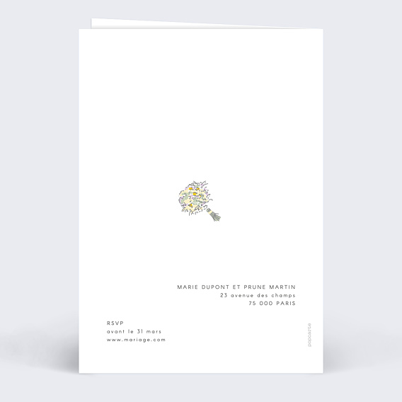 Faire part mariage Etreinte Verso