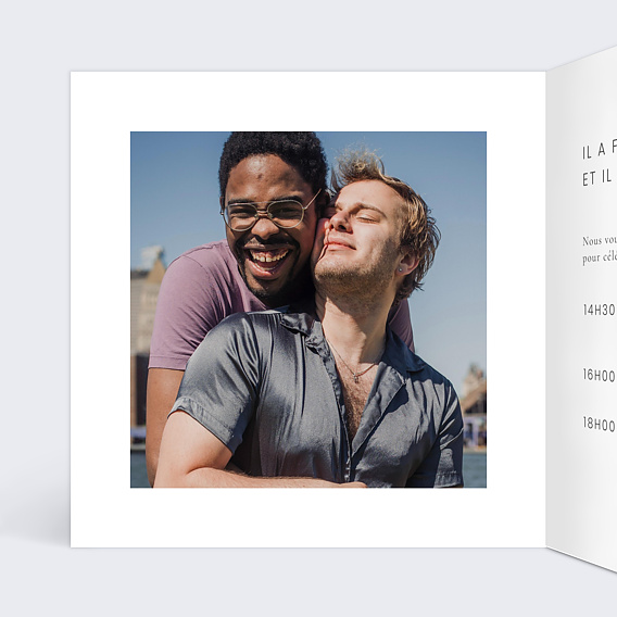 Faire part mariage Harmonie Intérieur Gauche