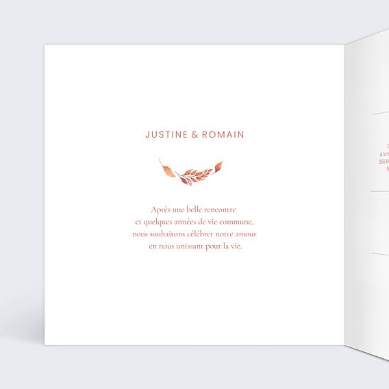 Faire-part Mariage Couronne Automnale