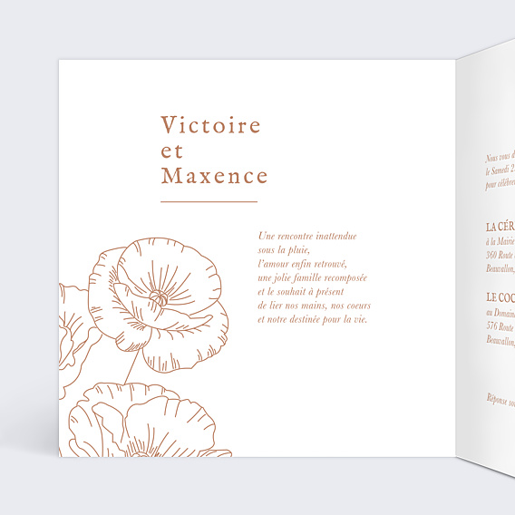 Faire-part Mariage Coquelicot
