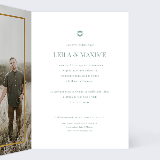 Faire-part Mariage Marrakech Intérieur Droit