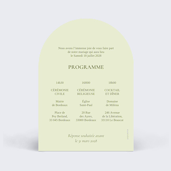 Faire-part Mariage Bloom floral
