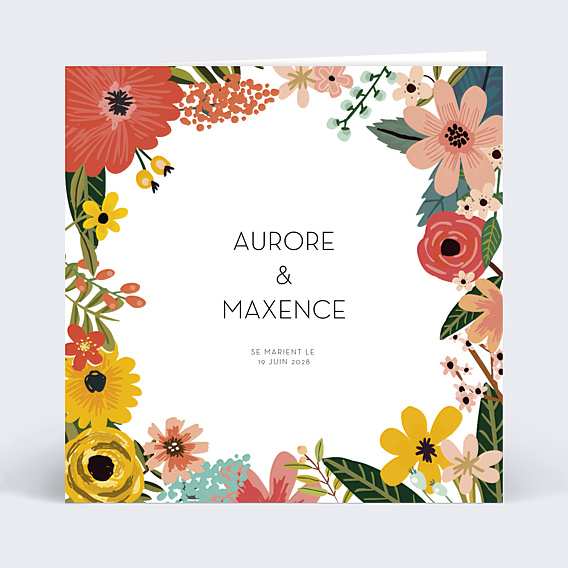 Faire-part Mariage Bouquet Printanier