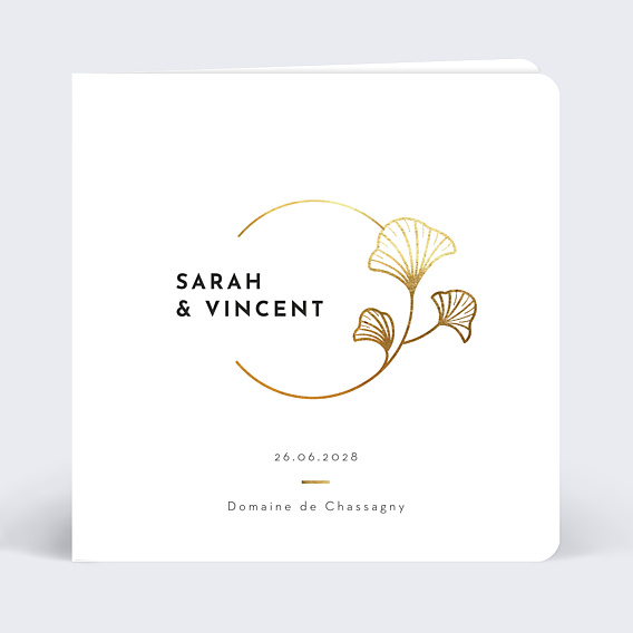Faire part mariage Tampon Ginkgo