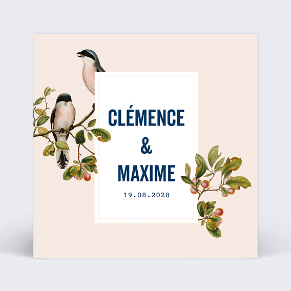 Faire part mariage Birds