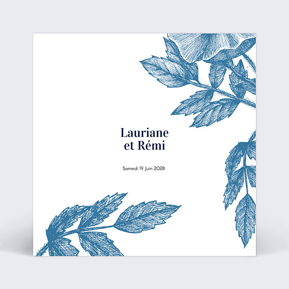 Faire part mariage Engraved Flower