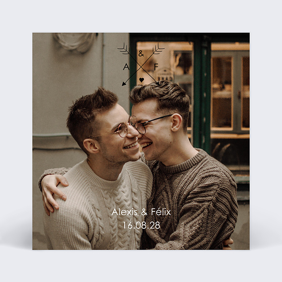Faire part mariage Flèches d'Amour