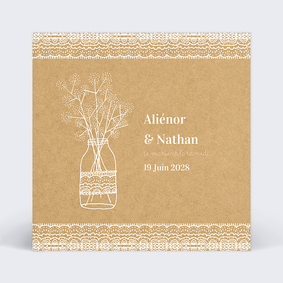 Faire part mariage Fleurs des Champs