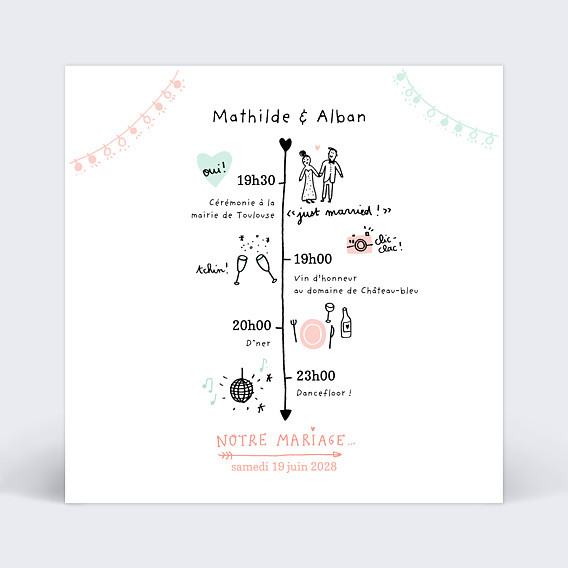 Faire part Mariage Mariage Illustré