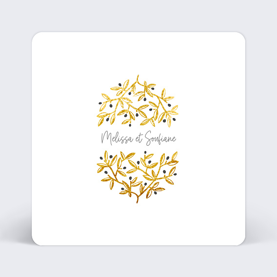 Faire part mariage Branches d'Olivier