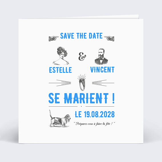 Faire-part Mariage Esprit Gravure
