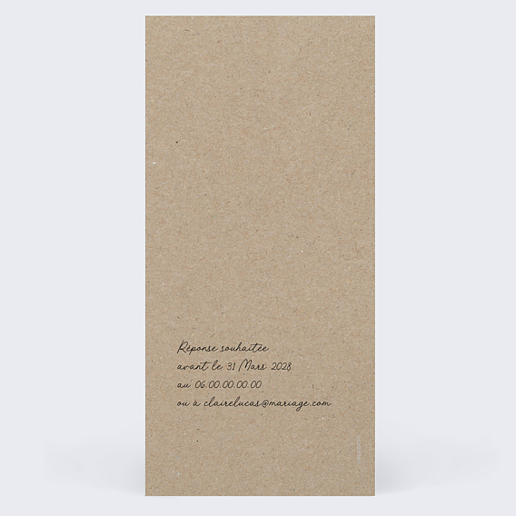 Faire part mariage Message Humoristique Verso