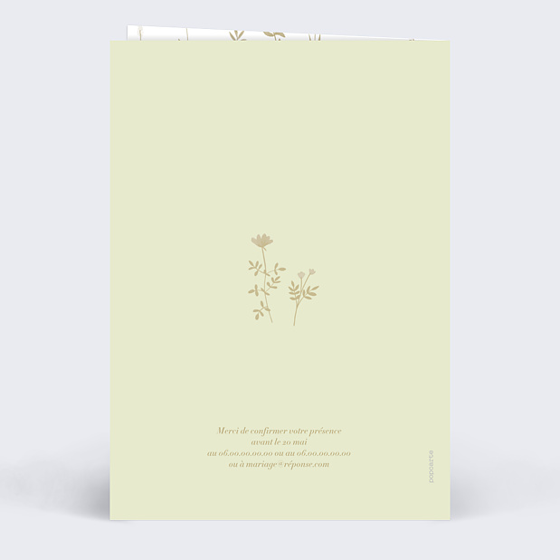 Faire-part Mariage Amande Douce Verso