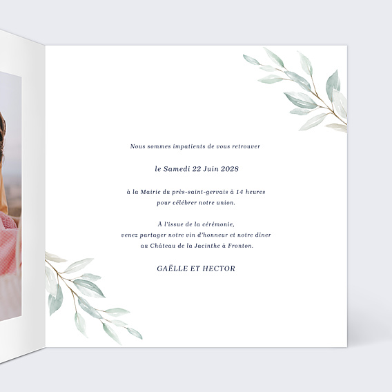 Faire-part Mariage Calligraphie