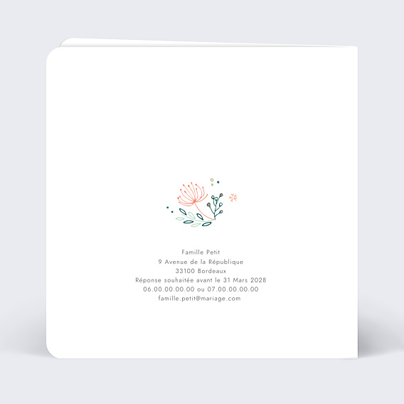 Faire-part Mariage Couronne de Fleurs