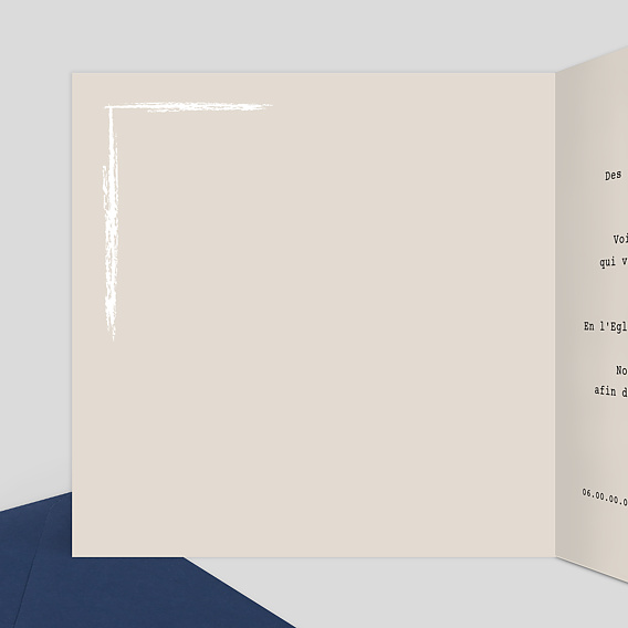 Faire part mariage Faire-part Mariage Timbre Blanc Intérieur Gauche