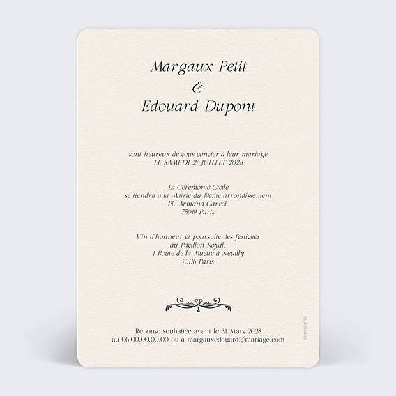 Faire-part Mariage Parchemin