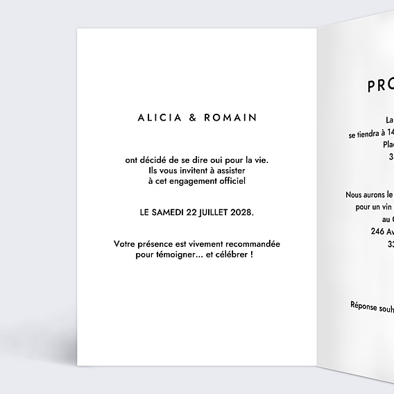 Faire-part Mariage Couple en illustration minimaliste