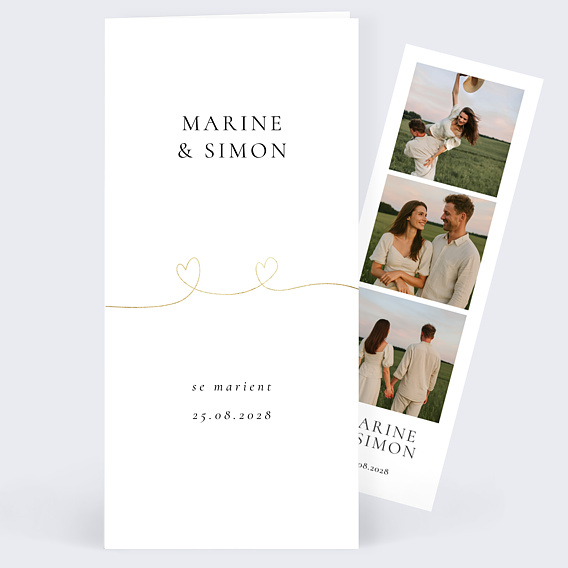 Faire part mariage Ligne du coeur