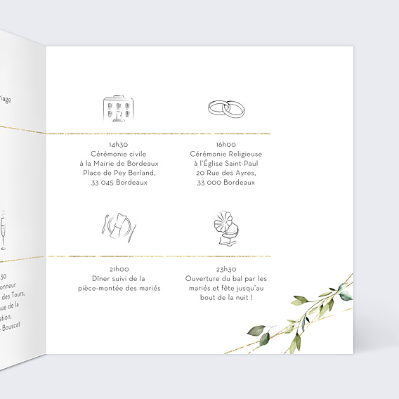 Faire-part Mariage Modern Love Blanc