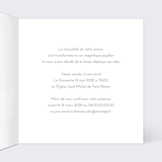 Faire-part Mariage Papillons