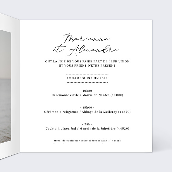Faire-part Mariage Dorure Oui