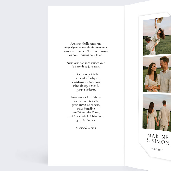 Faire-part Mariage Ligne du coeur
