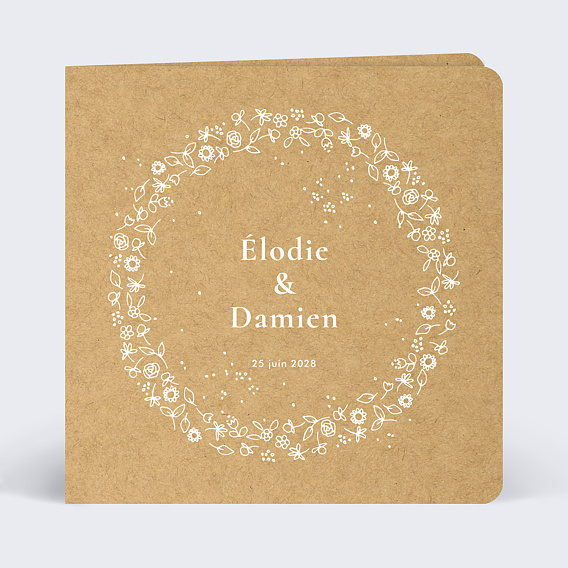 Faire part mariage Fleurs de Printemps Recto