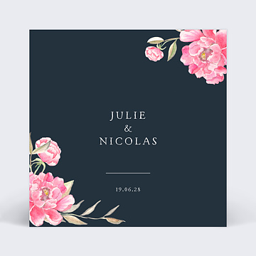 Faire-Part de Mariage Virtuel Dark Peony