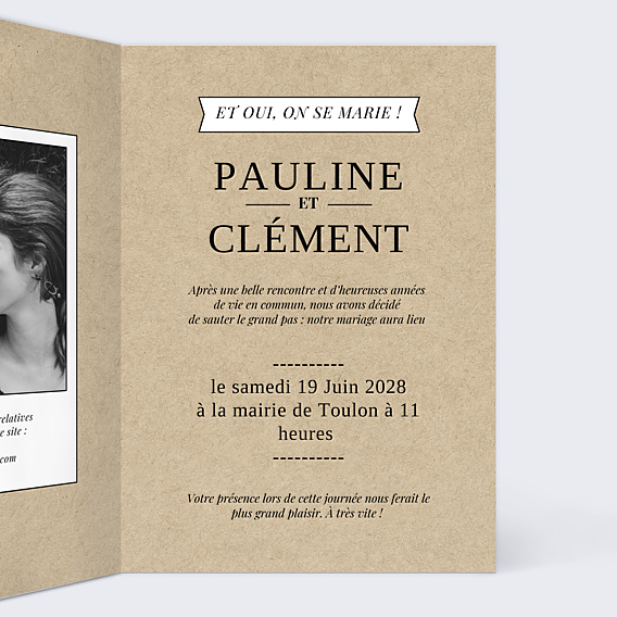 Faire-part Mariage Code Vintage