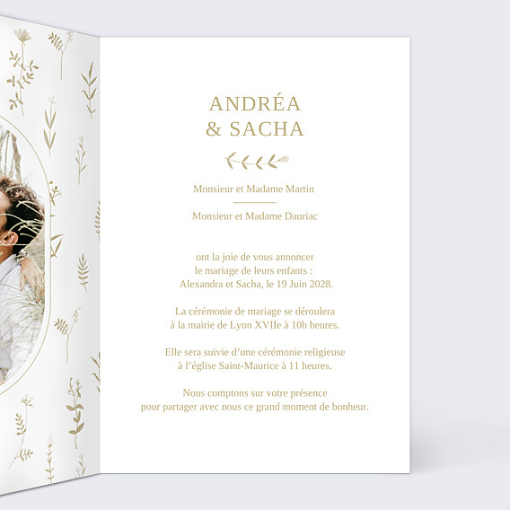Faire-part Mariage Amande Douce