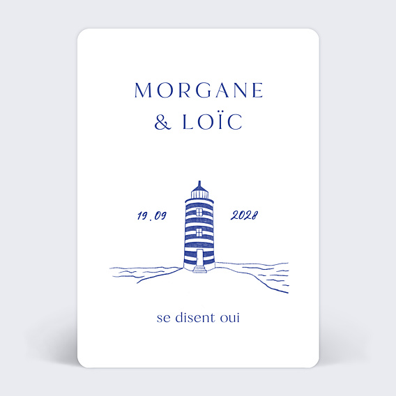 Faire part mariage Le phare