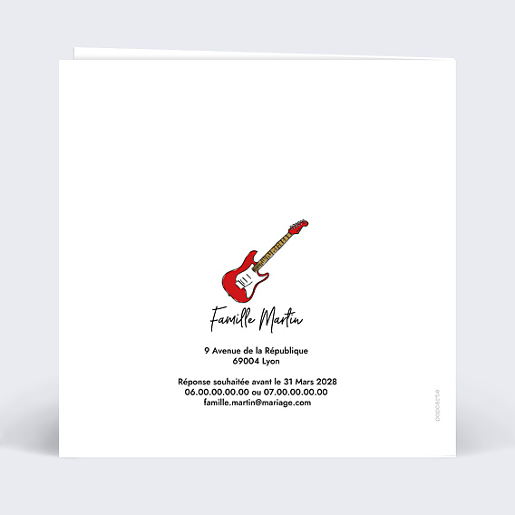 Faire-part Mariage Couple Rock