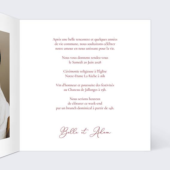 Faire part mariage Conte de fée Intérieur Droit