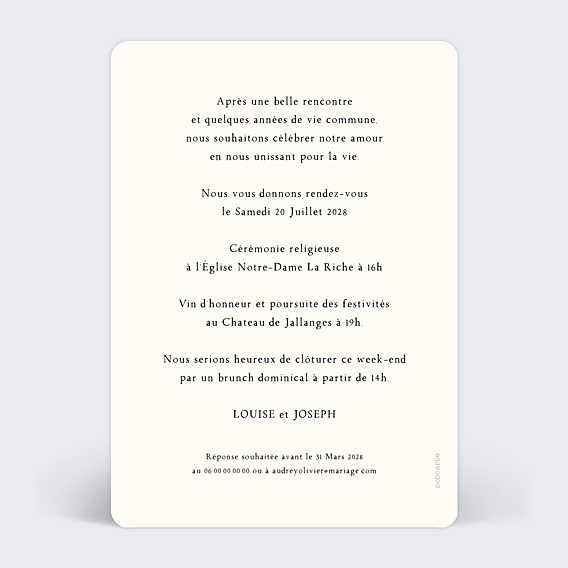 Faire-part Mariage Gravure Bohème