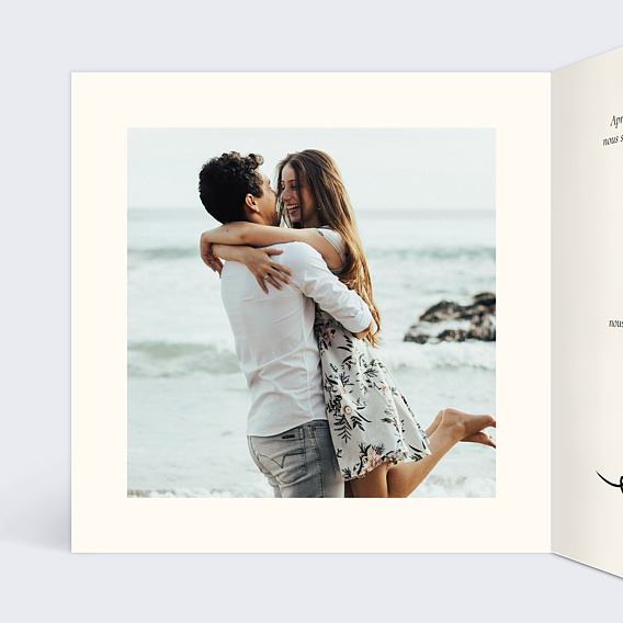 Faire part mariage Voiture des mariés Intérieur Gauche