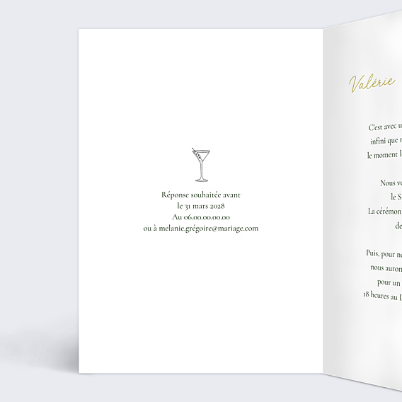 Faire-part Mariage Portrait minimaliste ajusté