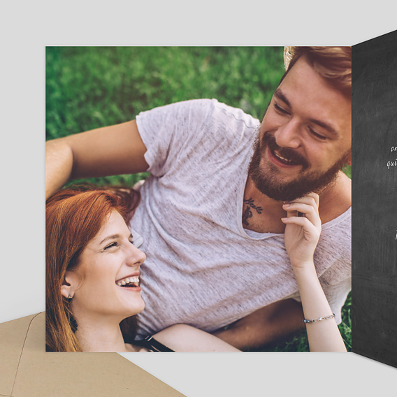 Faire part mariage Clap de cinéma Intérieur Gauche