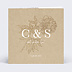 Faire part mariage Initiales Fleuries avec graines Recto