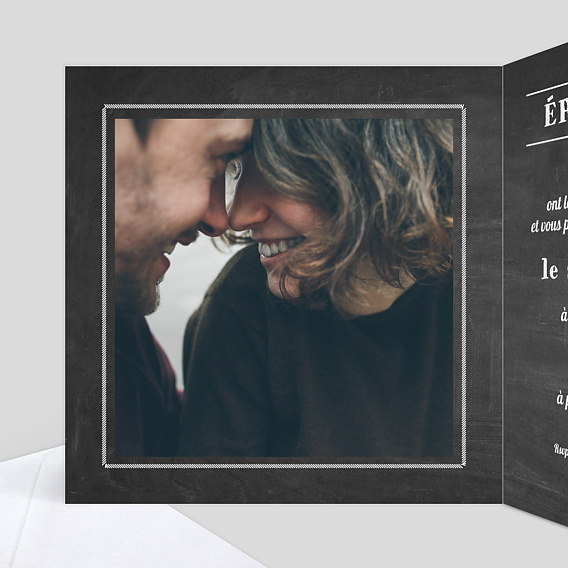 Faire part mariage Timeline Chiffrée Intérieur Gauche