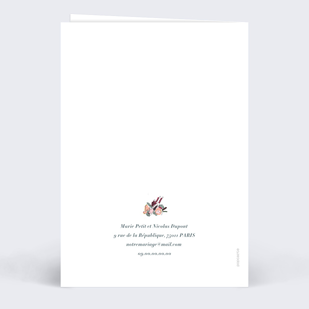Faire-Part Mariage Illustration Douceur Verso