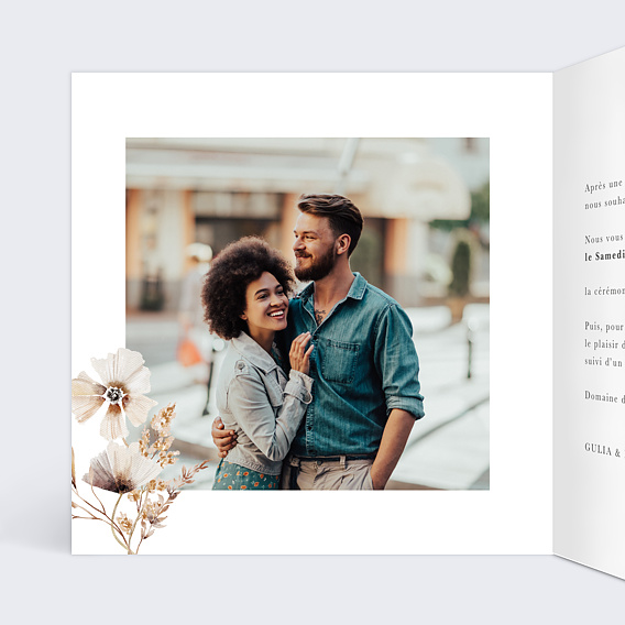 Faire part mariage Jardin Sauvage I Intérieur Gauche