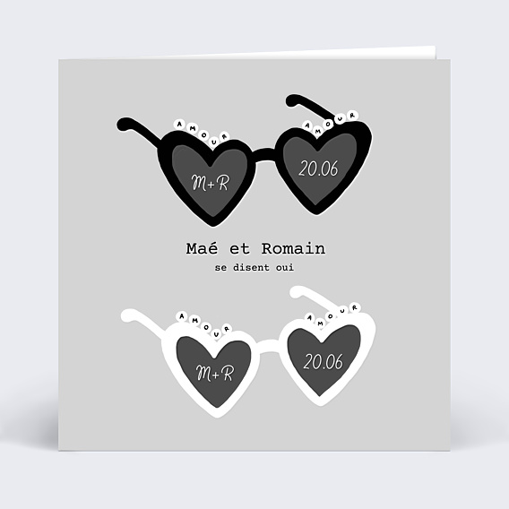 Faire part mariage Lunette Vintage