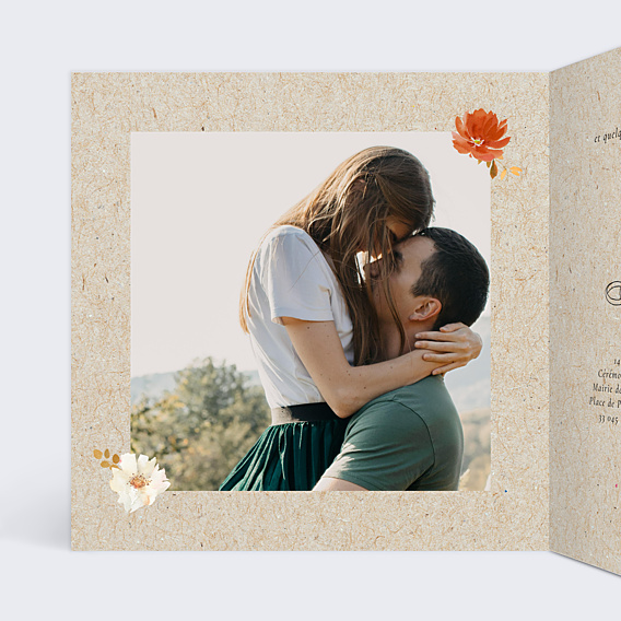 Faire-part Mariage Bouquet Parfumé Kraft