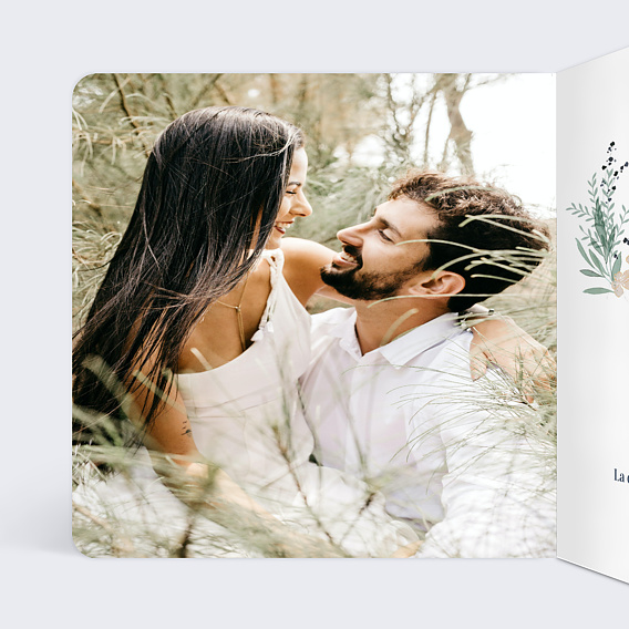 Faire part mariage Couronne de Laurier Intérieur Gauche