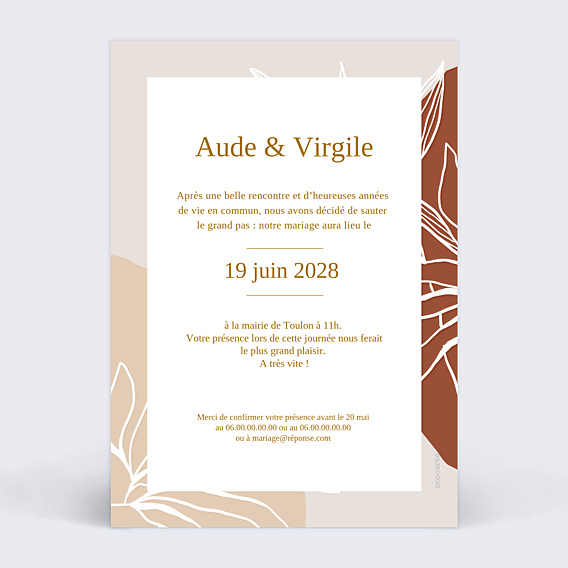 Faire-part Mariage Boho