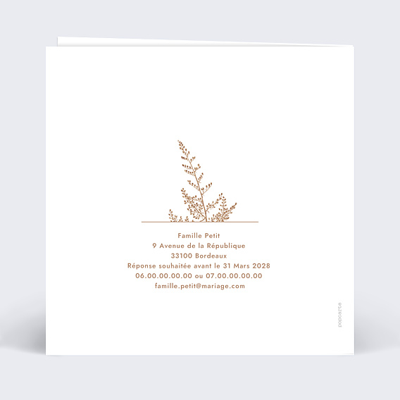 Faire-part Mariage Cuivre