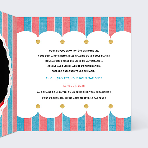 Faire-part Mariage Cirque